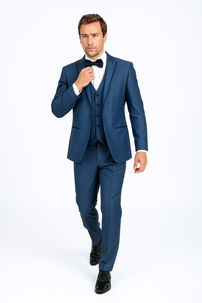 Oscar Tuxedo Sharkskin Gray or Blue by Giorgio Fiorelli - 34 Short or Extra Small