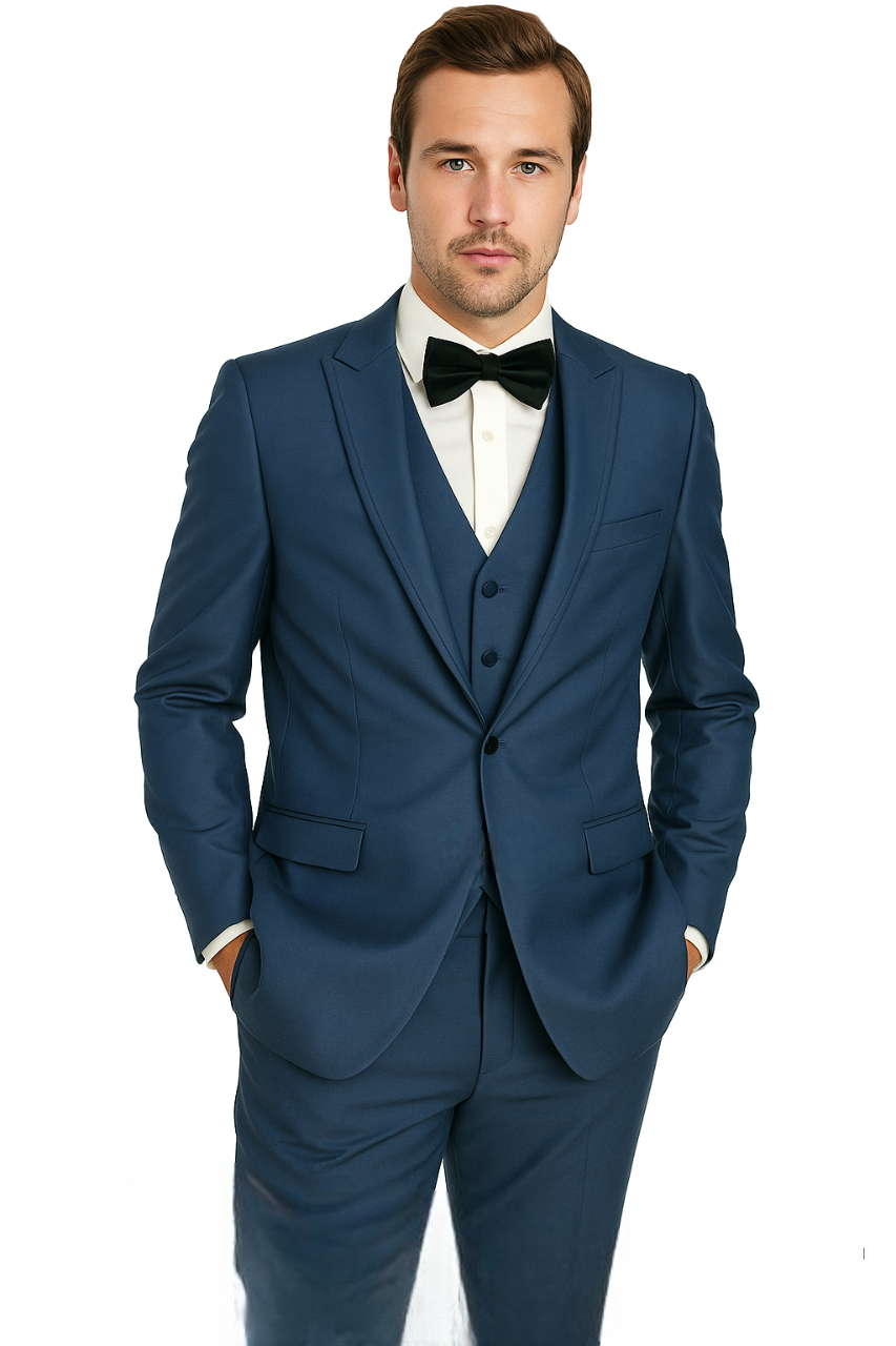 Oscar Tuxedo Sharkskin Gray or Blue by Giorgio Fiorelli - 34 Short or Extra Small