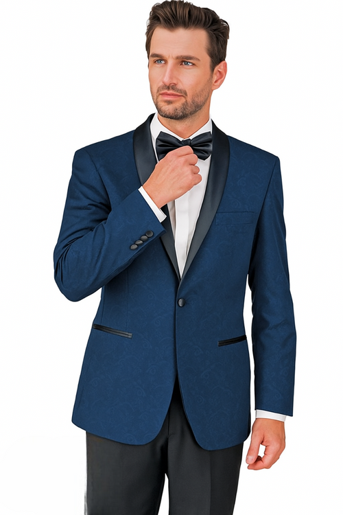 Shawl Paisly Tuxedo by Giorgio Fiorelli in Burgundy, Gray, Blue