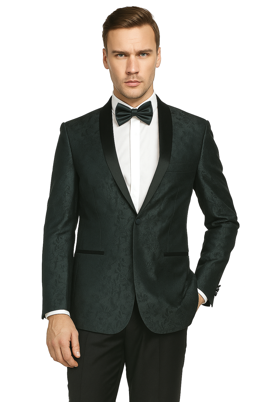 Shawl Paisly Tuxedo by Giorgio Fiorelli in Burgundy, Gray, Blue - 34 Short or Extra Small