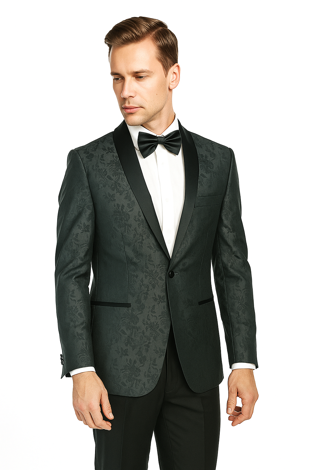Shawl Paisly Tuxedo by Giorgio Fiorelli in Burgundy, Gray, Blue - 34 Short or Extra Small