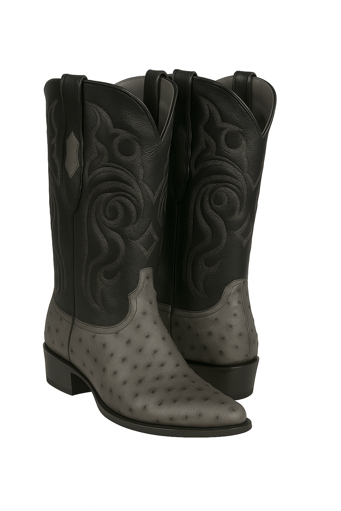 Botas de Avestruz Original Punta Redonda LAB-650309-New Designer Collection