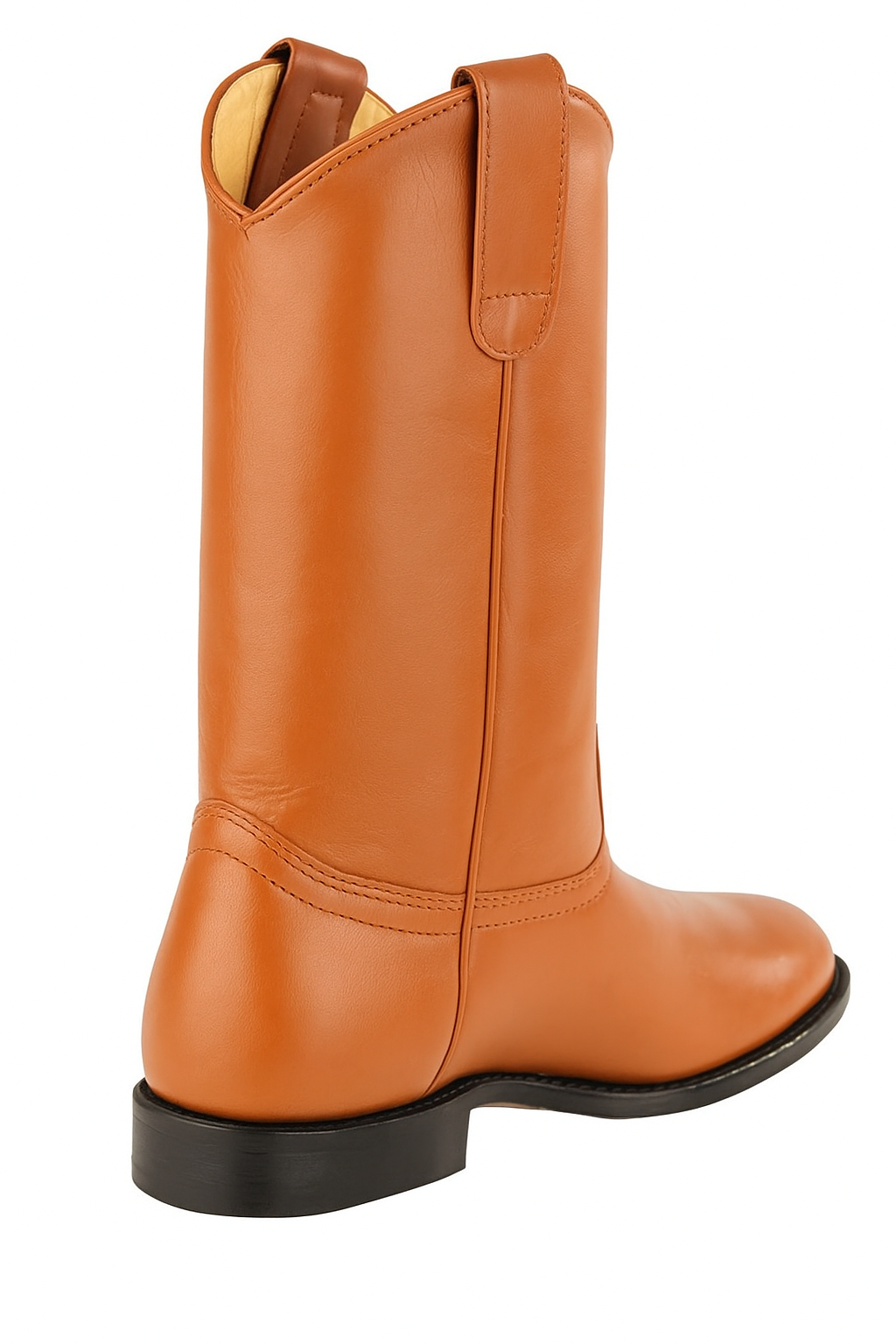 Mens Pull On Roper Boots With Leather Sole Honey Deerskin Boots - Deer Boots - Deer Skin Boots - 6