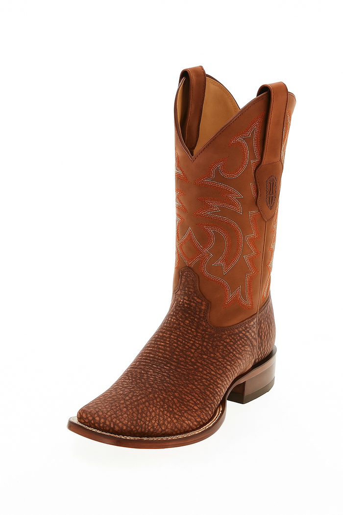 Men's Los Altos Shark Skin Wide Square Toe Boots-New Designer Collection