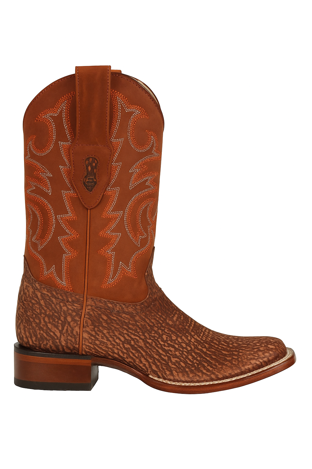 Men's Los Altos Shark Skin Wide Square Toe Boots-New Designer Collection - 6