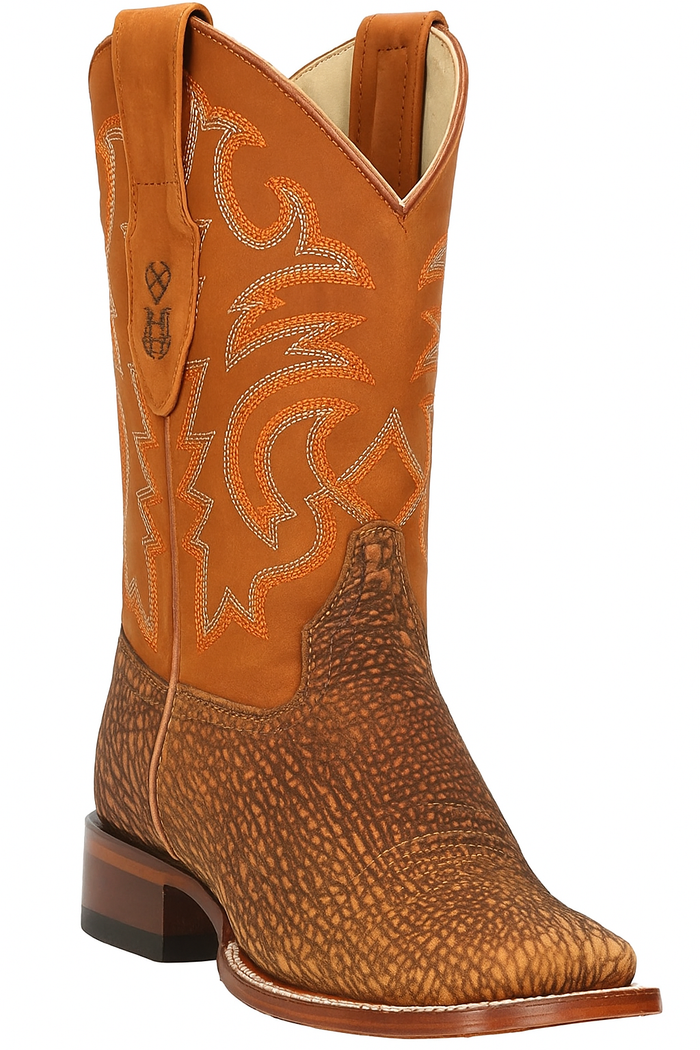 Men's Los Altos Shark Skin Wide Square Toe Boots-New Designer Collection