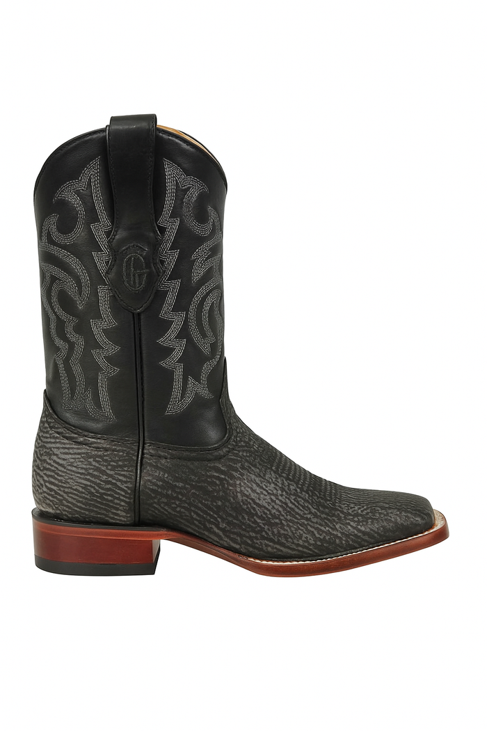 Men's Los Altos Shark Skin Wide Square Toe Boots-New Designer Collection
