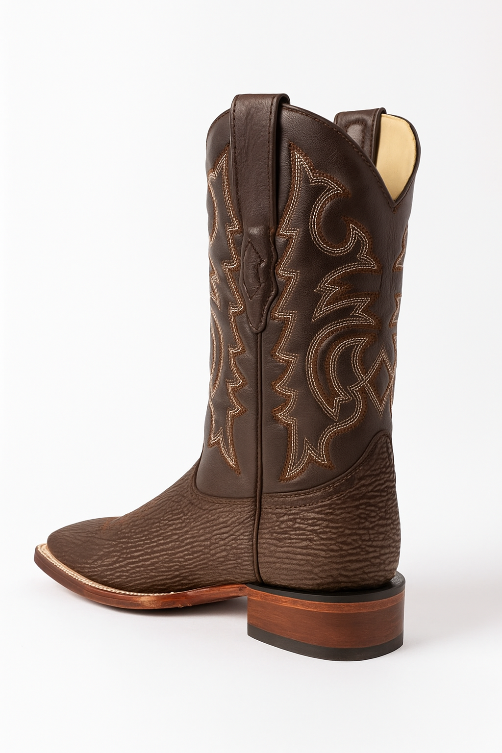 Men's Los Altos Shark Skin Wide Square Toe Boots-New Designer Collection - 6