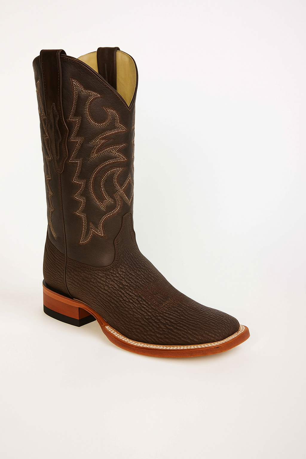 Men's Los Altos Shark Skin Wide Square Toe Boots-New Designer Collection - 6