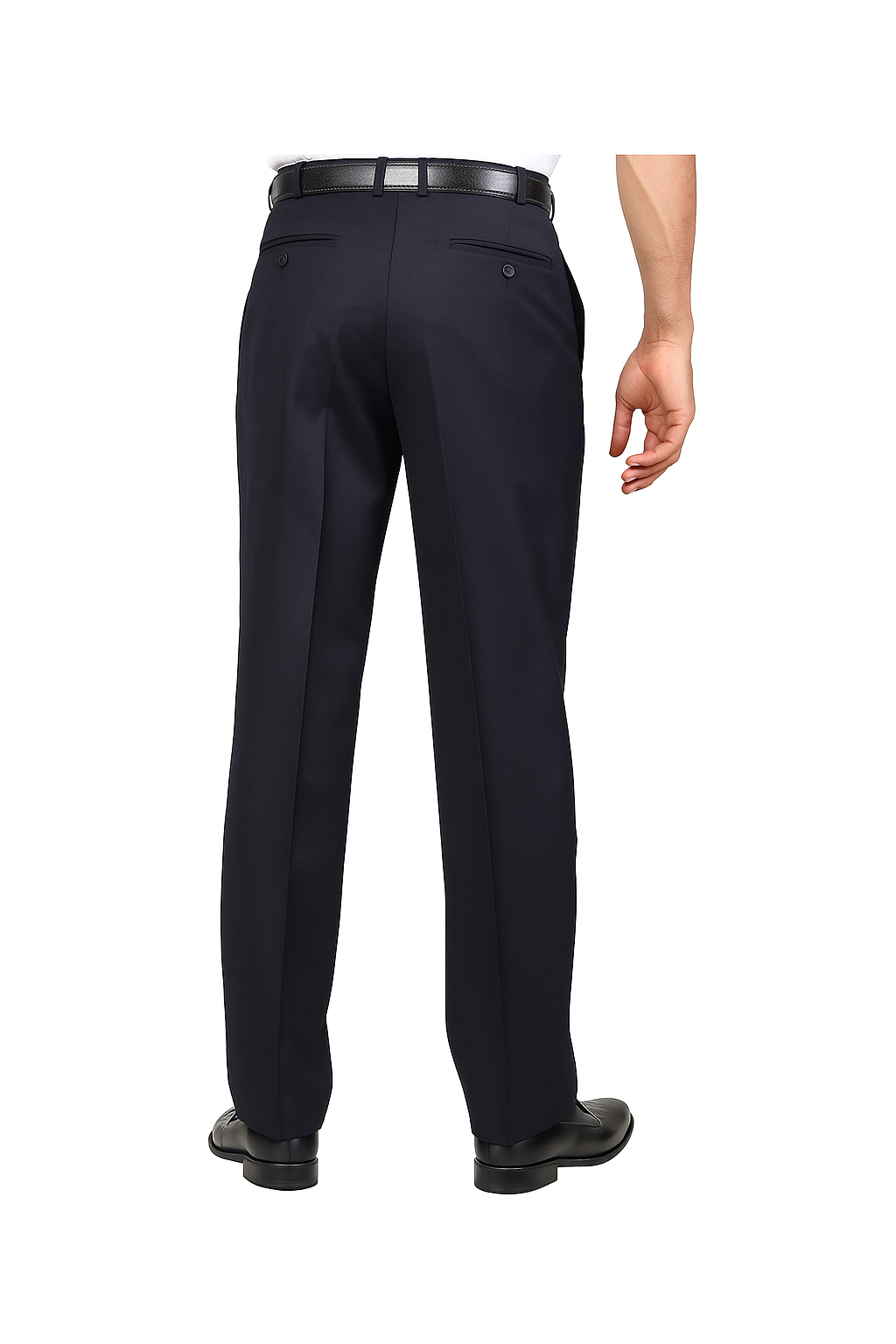 Mens Double Pleated Trousers - Double Pleated Dress Pants - Slacks Navy - dress size pants : 28 Unfinished bottom