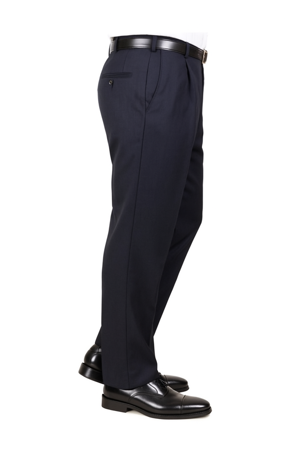 Mens Double Pleated Trousers - Double Pleated Dress Pants - Slacks Navy - dress size pants : 28 Unfinished bottom
