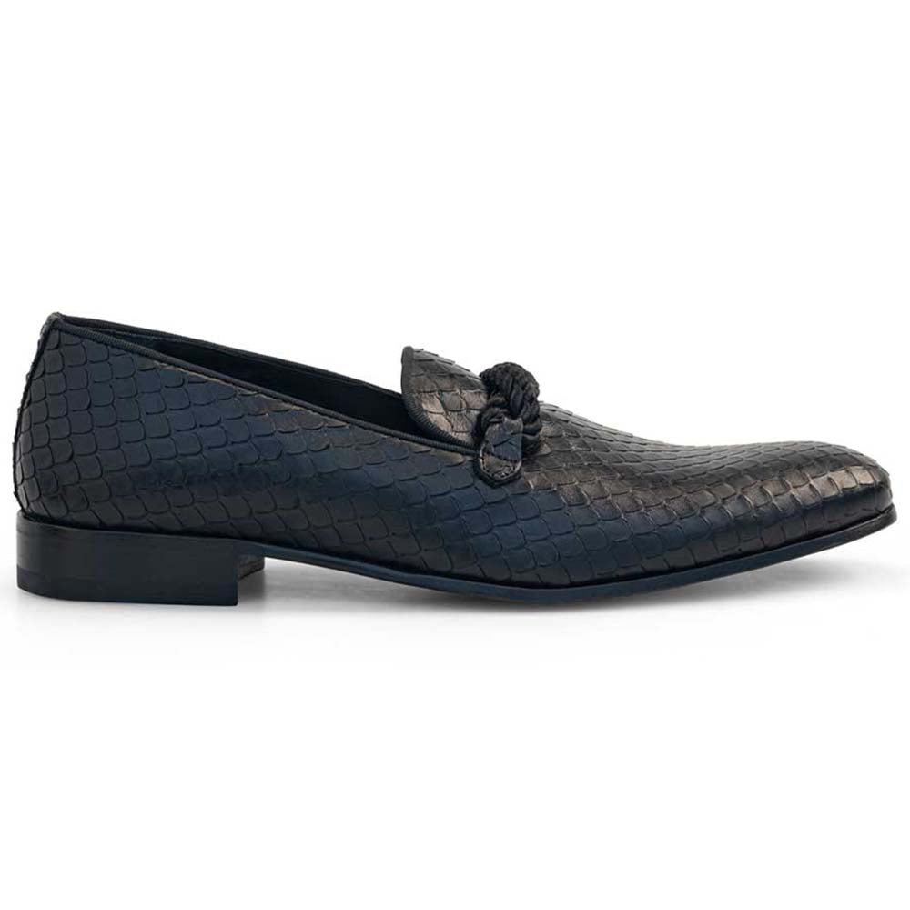 Mezlan Embossed Braid Loafer Black (20757) - Medium