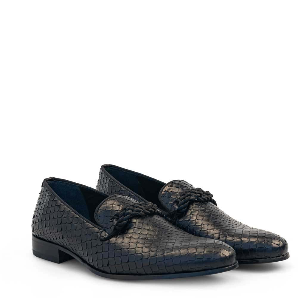 Mezlan Embossed Braid Loafer Black (20757) - Medium