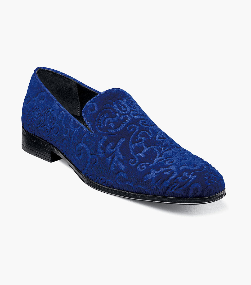 Stacy Adams Saunders Debossed Velour Slip On by Stacy Adams Shoes - 7