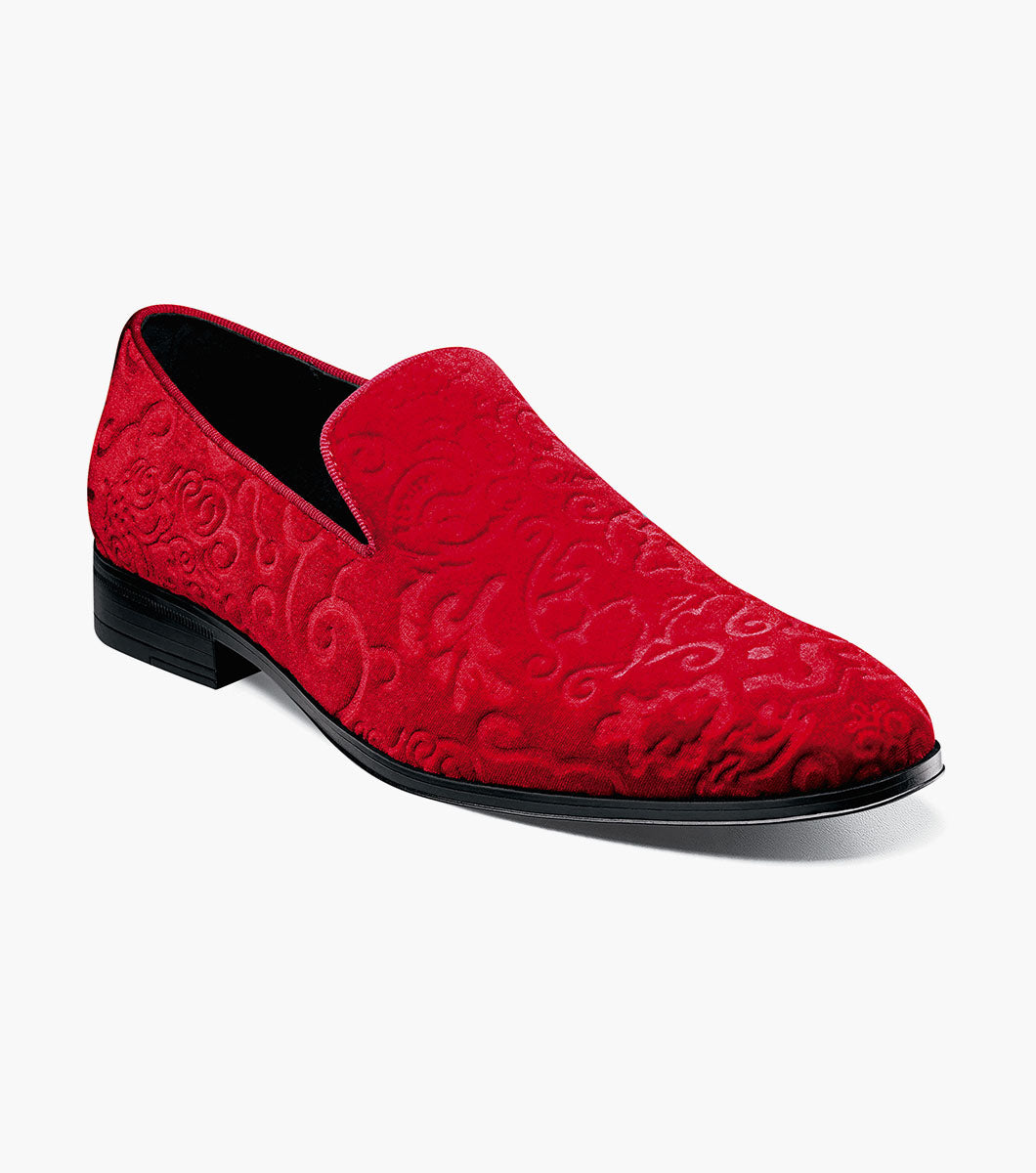 Stacy Adams Saunders Debossed Velour Slip On by Stacy Adams Shoes - 7