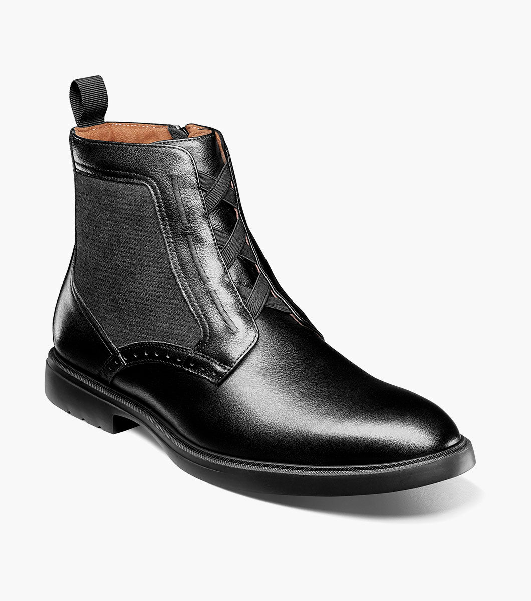 Stacy Adams Thompson Plain Toe Elastic Lace Boot by Stacy Adams Shoes - 7