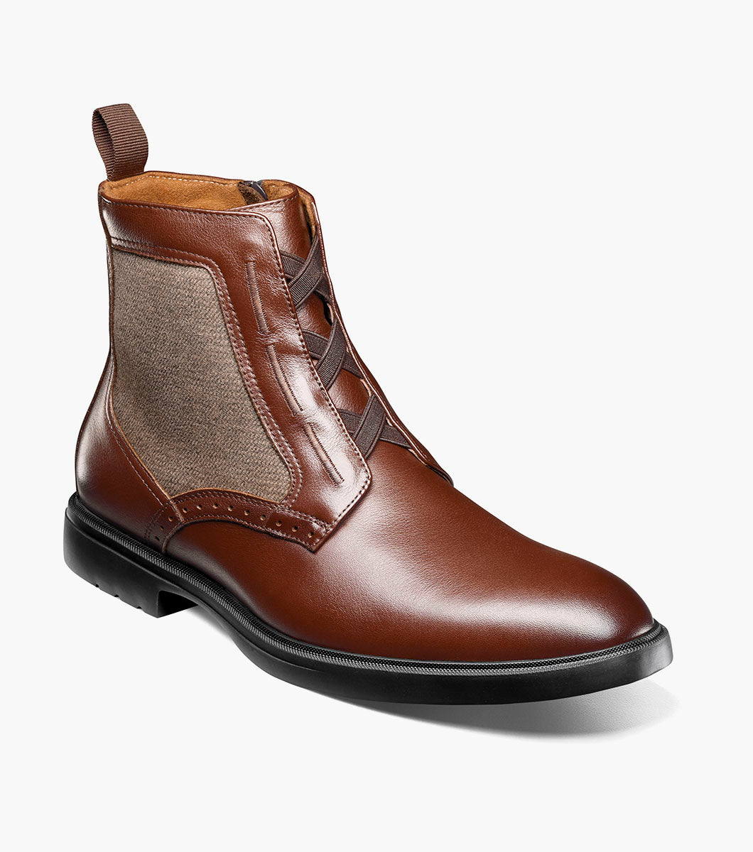 Stacy Adams Thompson Plain Toe Elastic Lace Boot by Stacy Adams Shoes - 7