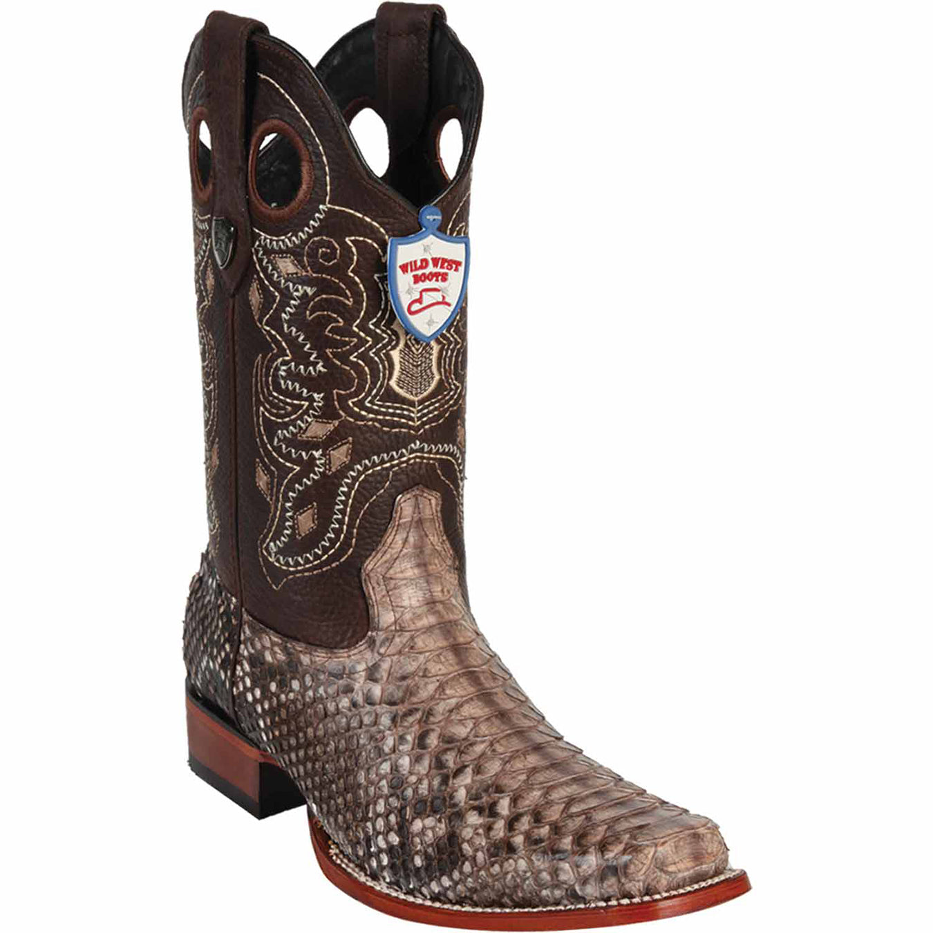 Mens Square Toe Cowboy Boots Snakeskin - EE