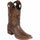 Brown caiman square toe boots