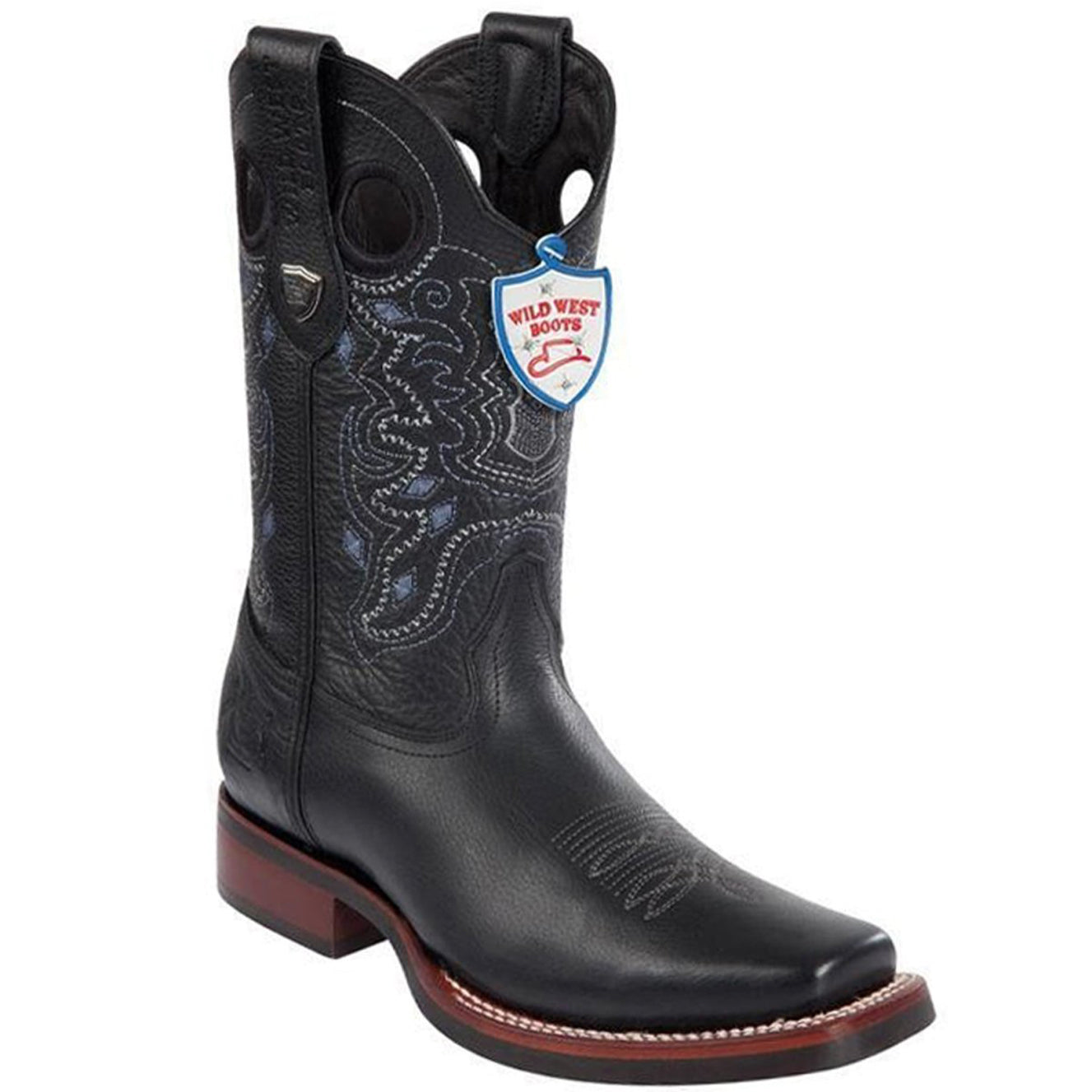 Cowboy Boots Square Toe Black - EE
