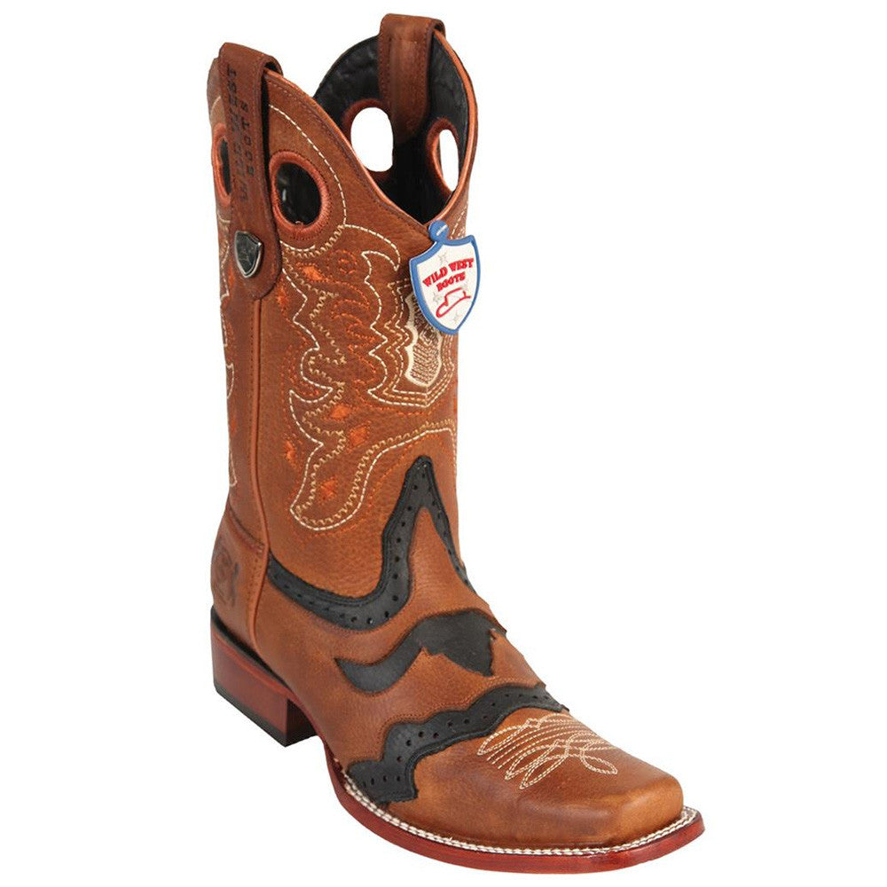 Rodeo Square Toe Cowboy Boots - EE