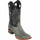 Gray square toe ostrich cowboy boots