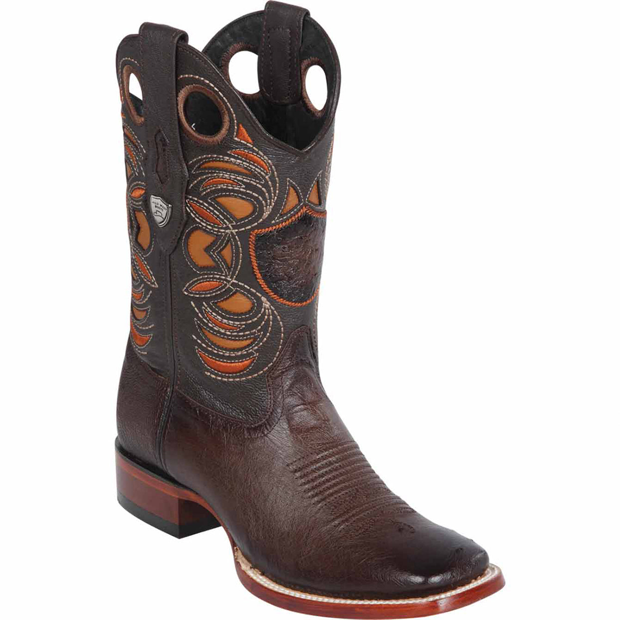 Brown Smooth Ostrich Ranch Boots - EE