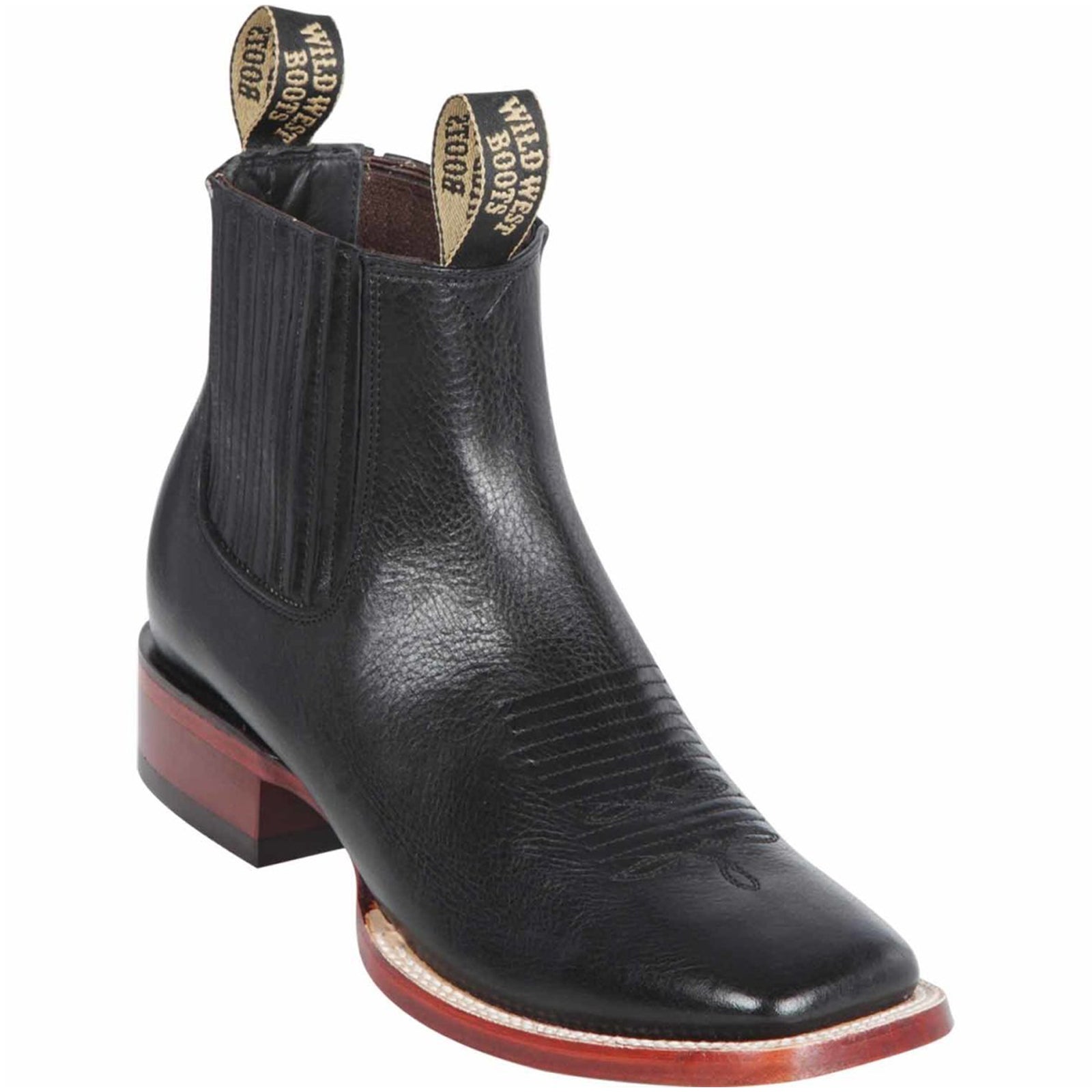 Black Square Toe Ankle Boots - EE