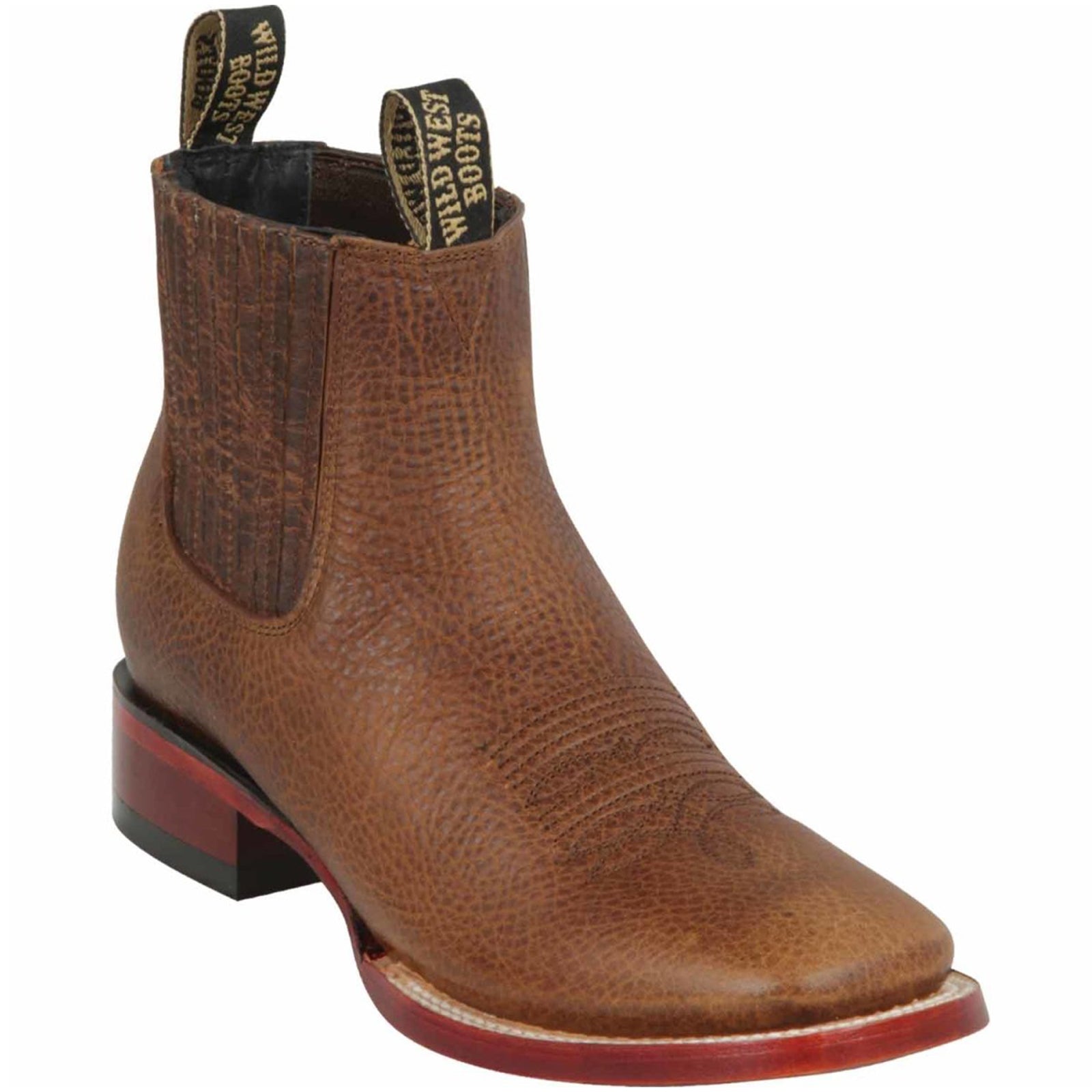 Walnut Square Toe Ankle Boots - EE