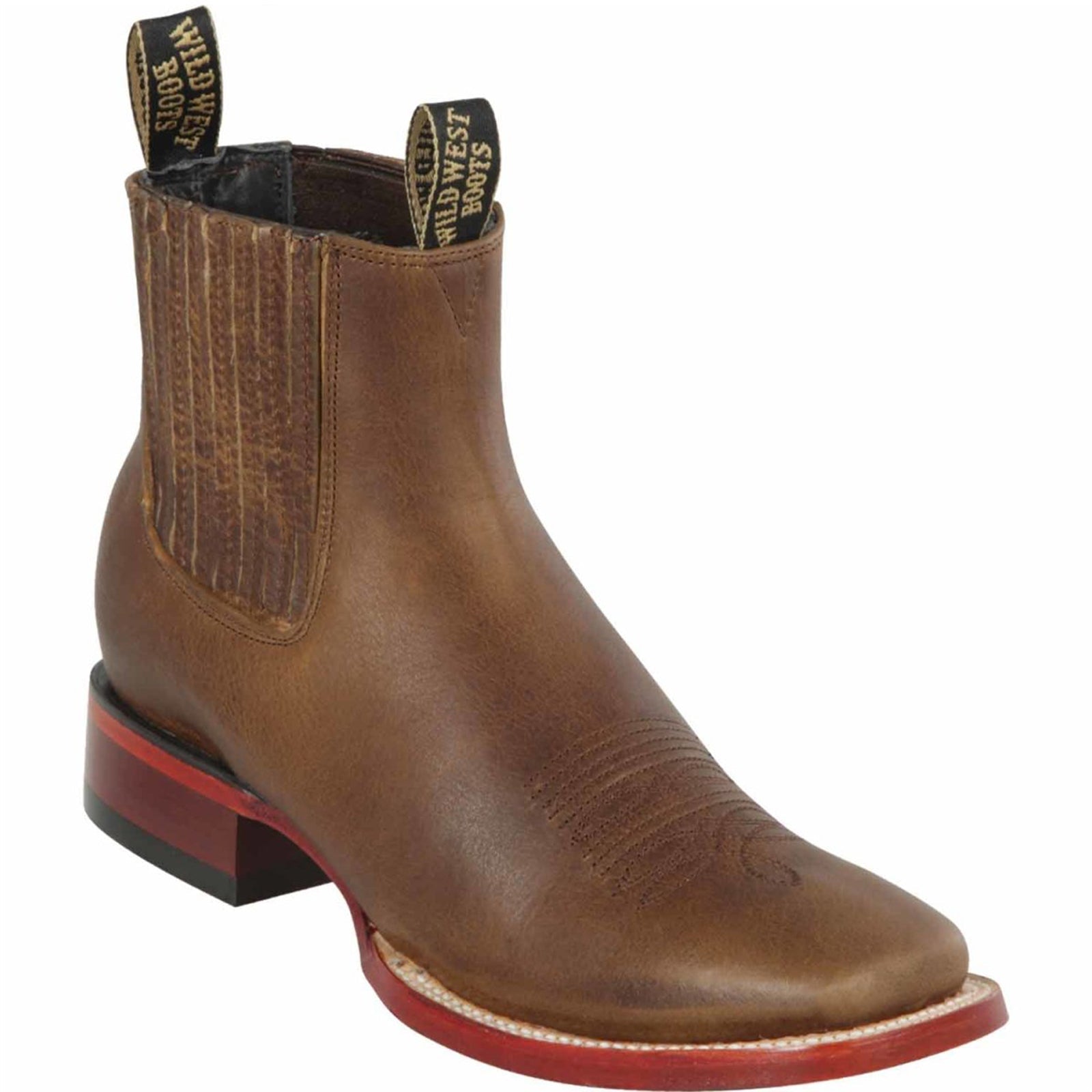 Dark Honey Square Toe Ankle Boots - EE