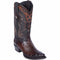 Mens Brown Ostrich Western Boots Snip Toe - Wild West Boots