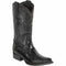 Black Ostrich Leg Boots Snip Toe - Wild West Boots