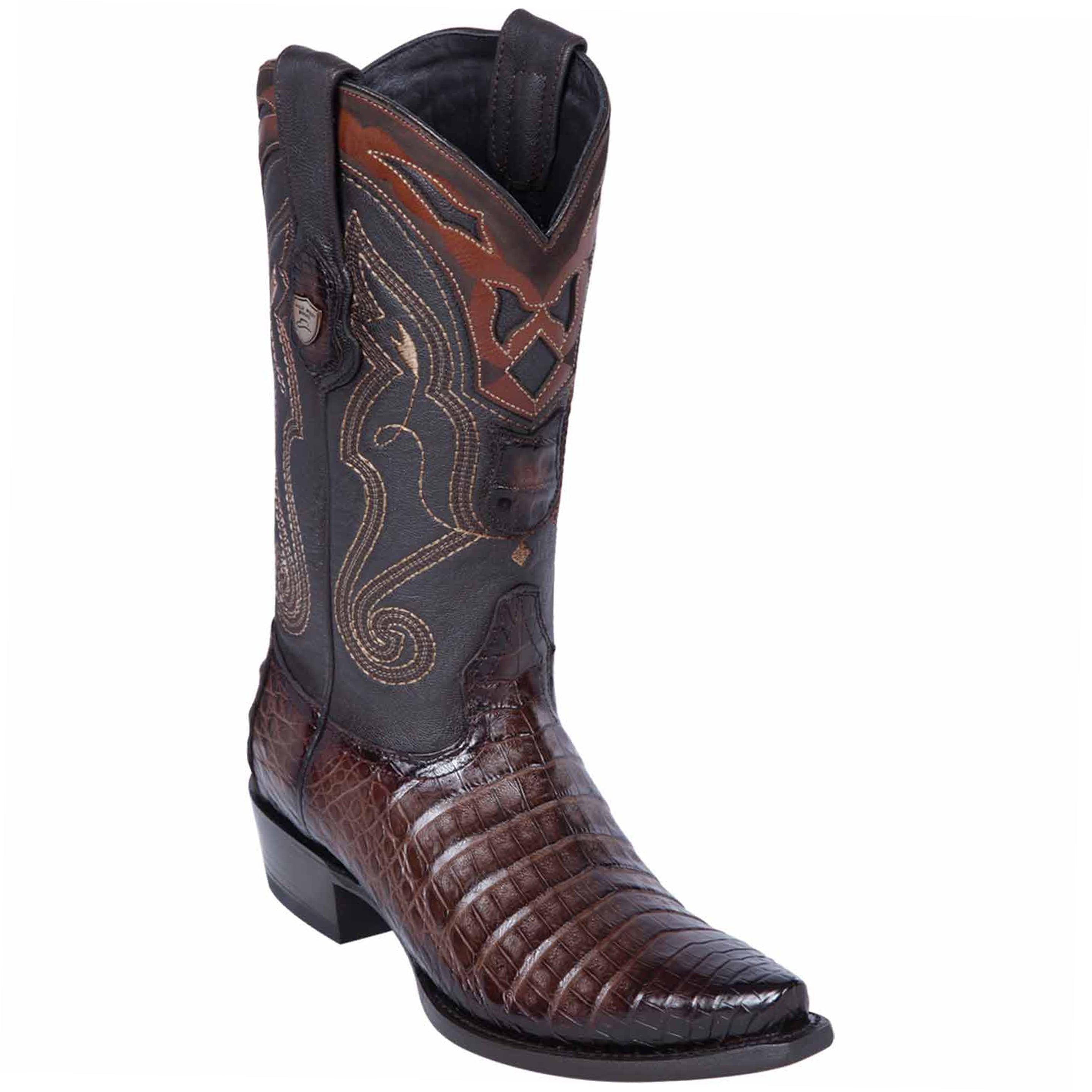 Mens Caiman Boots Brown Snip Toe - EE