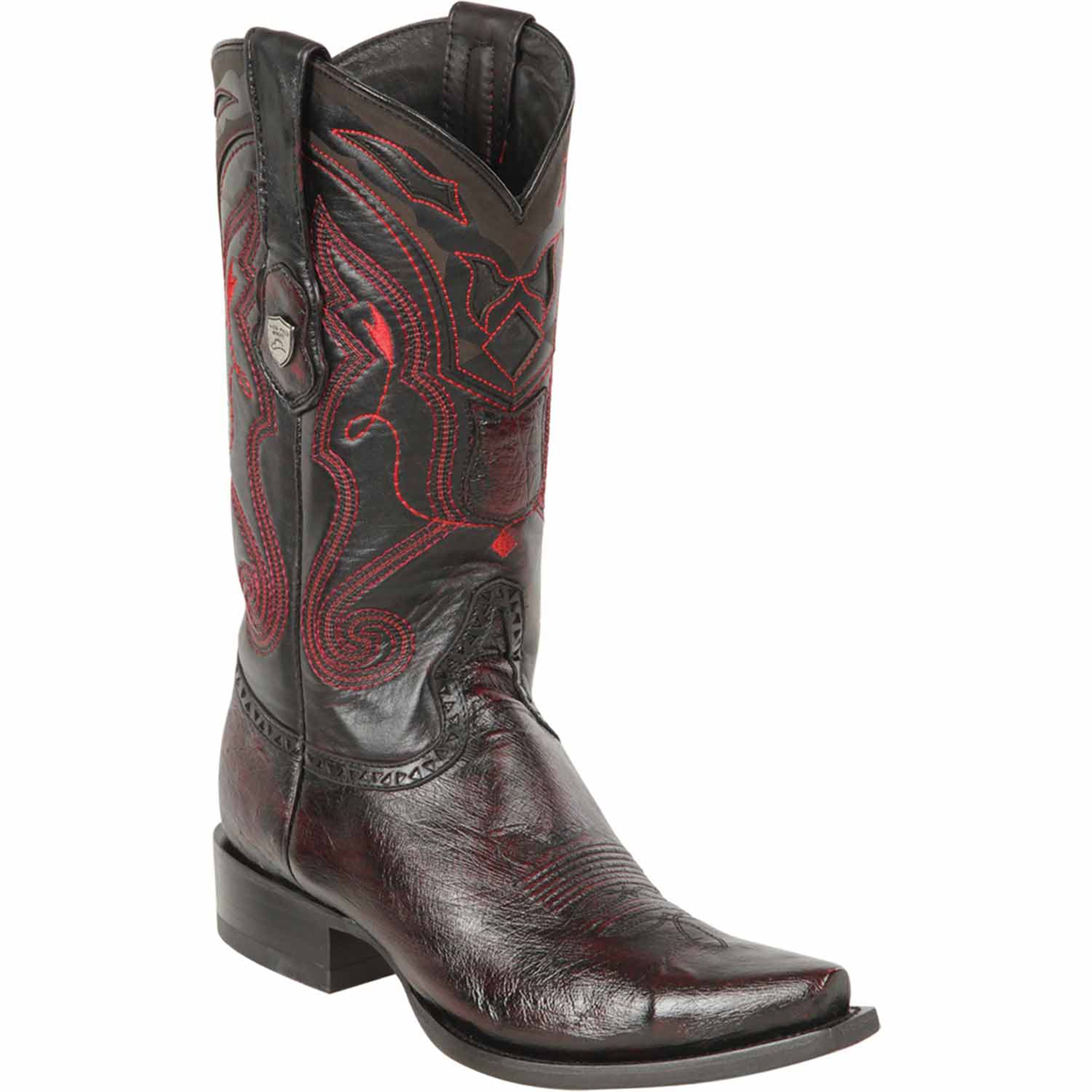 Black Cherry Western Boots Ostrich Snip Toe - EE