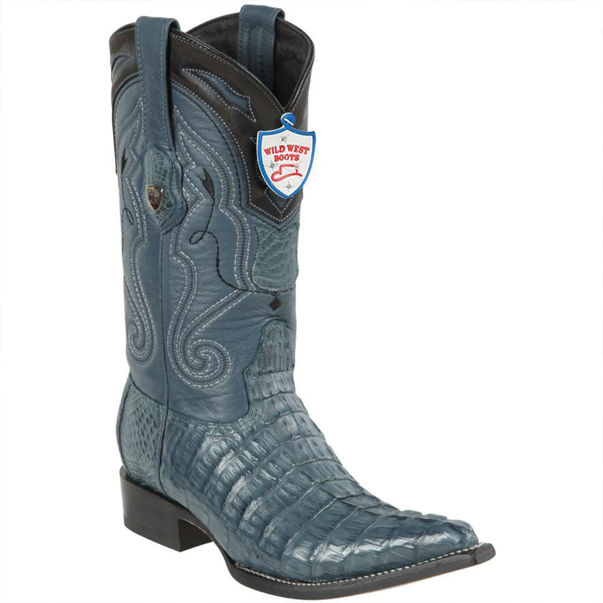 Caiman Tail Mexican Cowboy Boots Blue Jean - Blue Jean