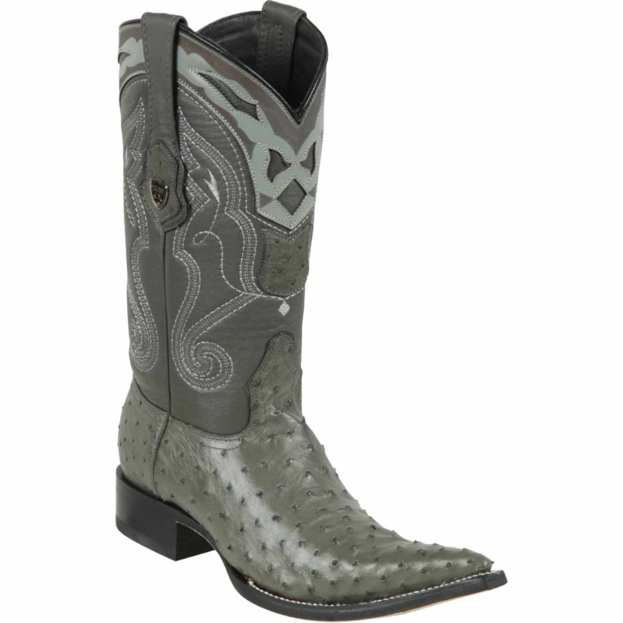 Grey Ostrich Pointy Boots - EE