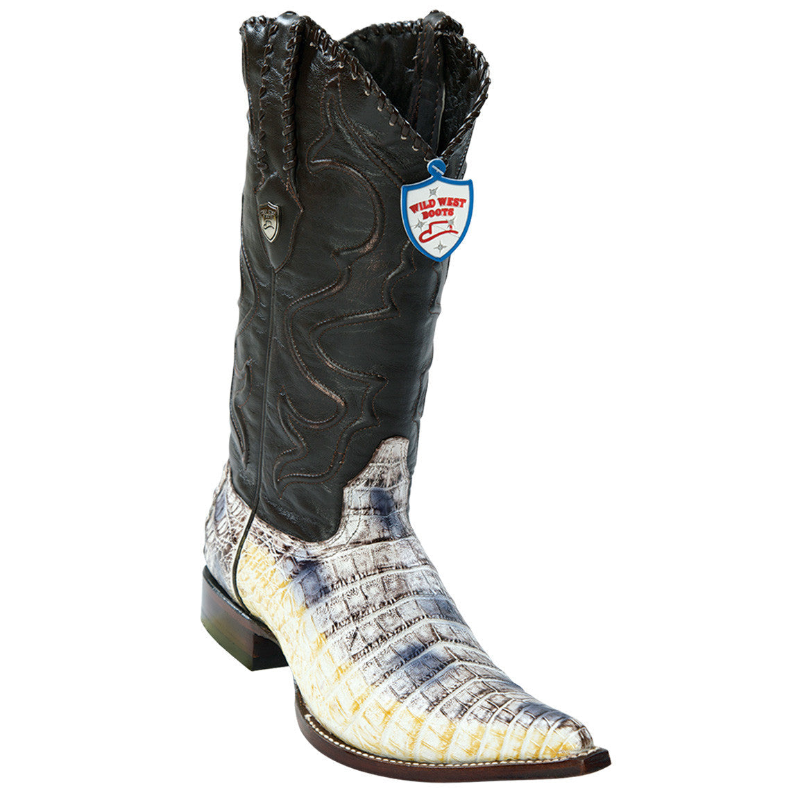 Caiman Pointed Toe Cowboy Boots - Black Cherry