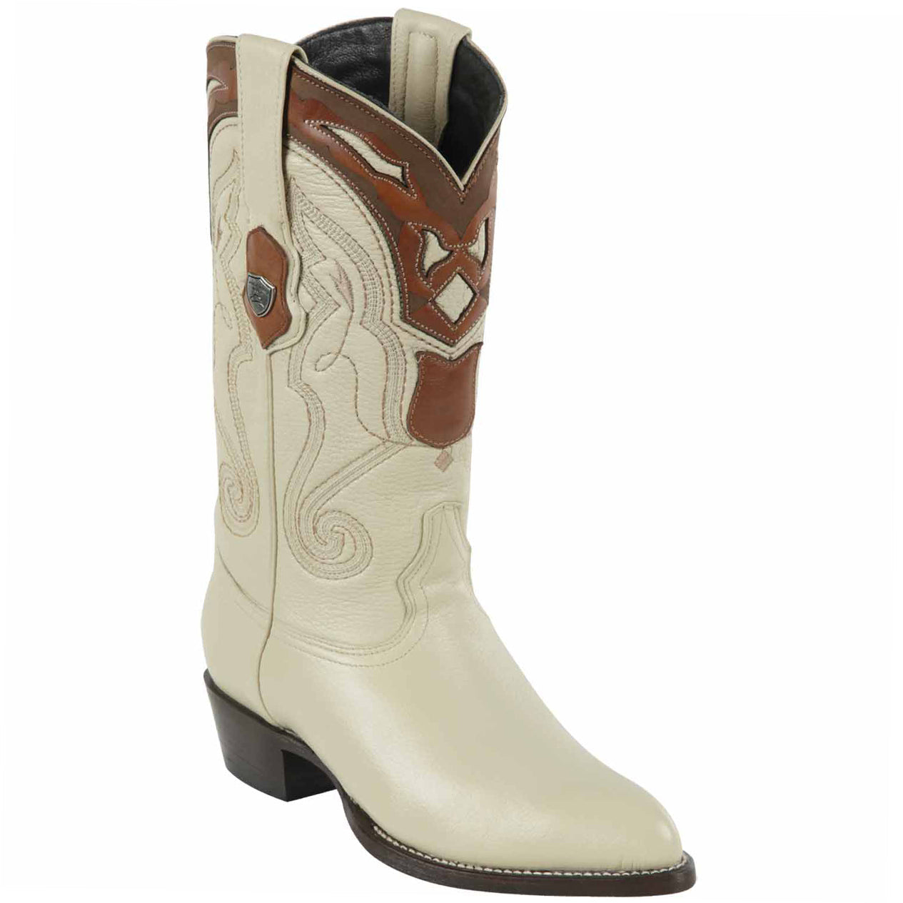 Winter White Cowboy Boots J-Toe - EE