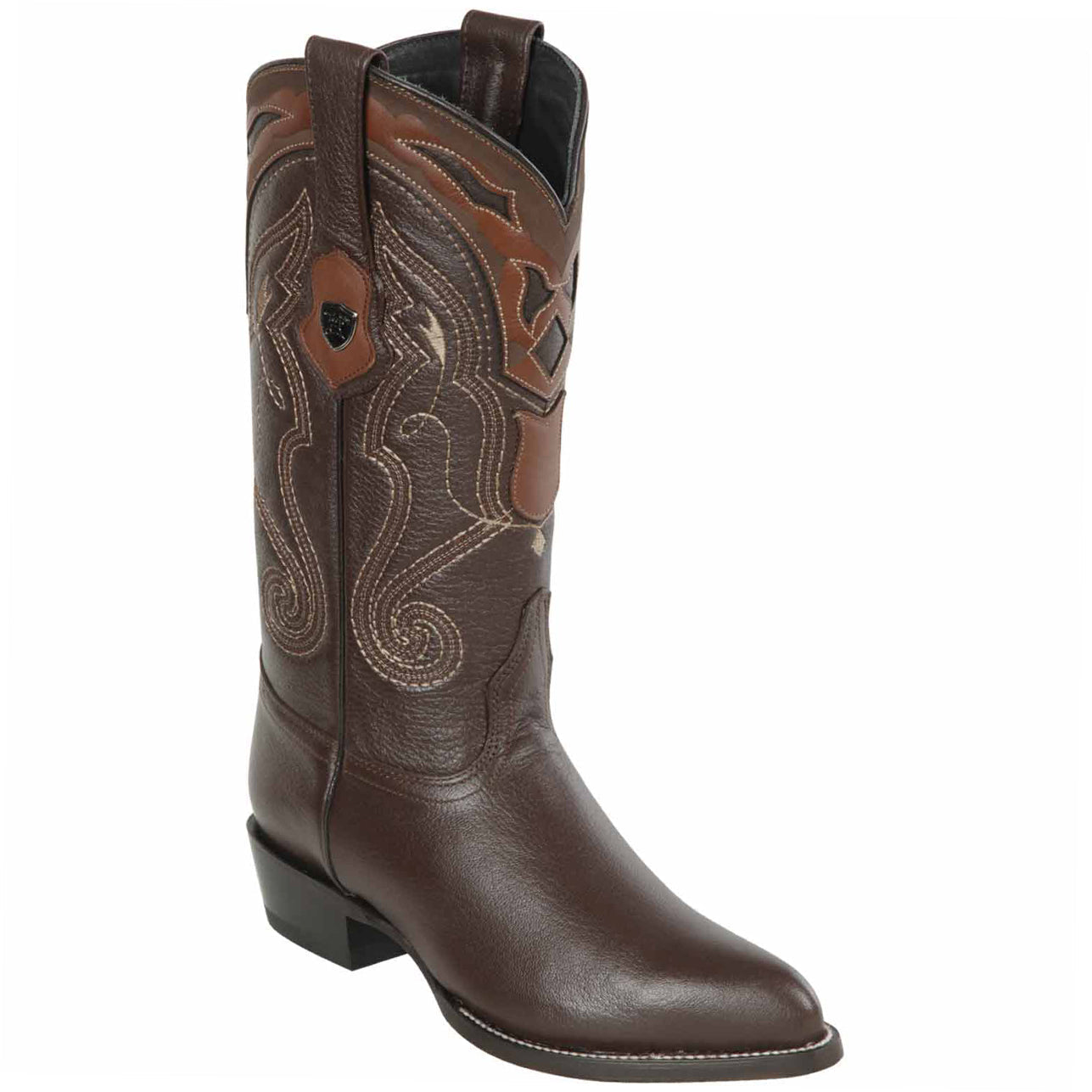 Deer Leather Brown Cowboy Boots - EE