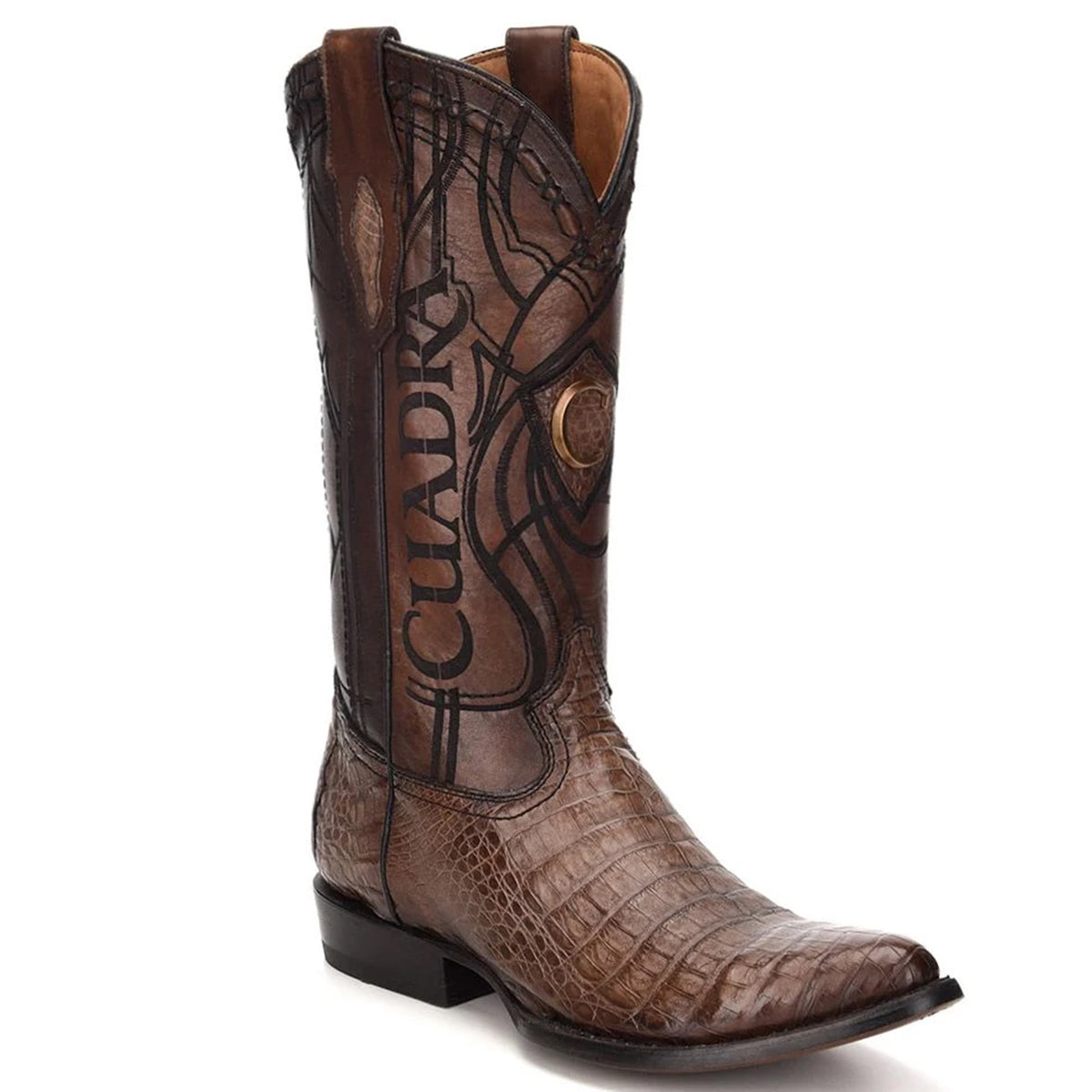 Caiman Belly Boots Paris Brown R-Toe - Paris Brown