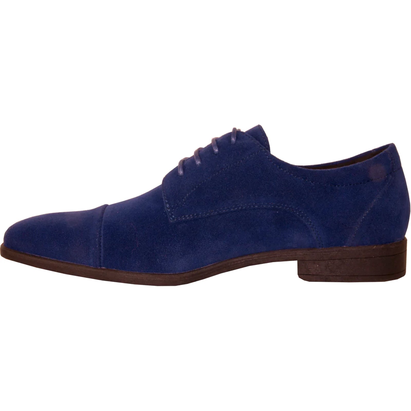 "Royal Blue Men's Formal Suede Cap Toe Dress Shoe for Wedding & Prom"