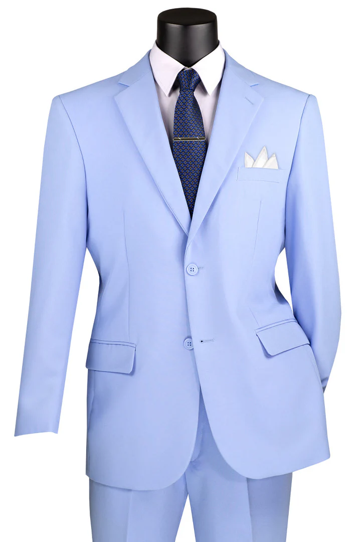 Mens Easter Suit - Jacket and Pants in Summer Color Light Sky Blue Modern Fit Light Weight - 34 Short or Extra Small