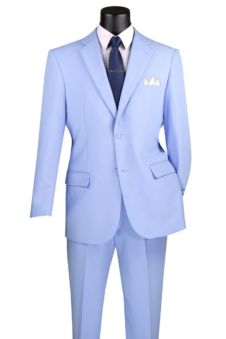 Mens Easter Suit - Jacket and Pants in Summer Color Light Sky Blue Modern Fit Light Weight - 34 Short or Extra Small