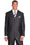 "Sharkskin Black Men's Suit - 3 Button Peak Lapel Micro Pinstripe"