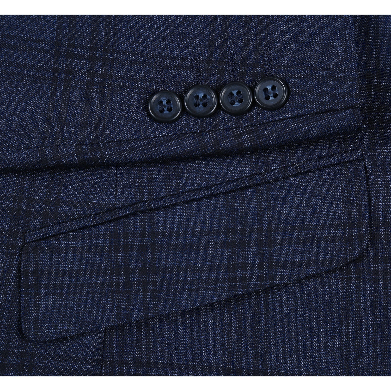 293-21 Men's Slim Fit Stretch Checked Suits - 38Lx32W