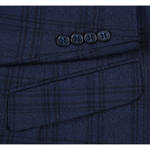 293-21 Men's Slim Fit Stretch Checked Suits