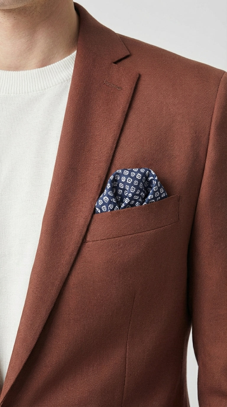 Mens Rustic Brown Light Burnt Orange Copper Blazer – Classic Fit Single Breasted Formal Casual Dress Jacket - 36 Short