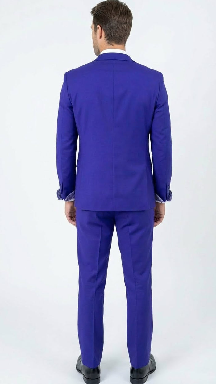 Mens Purple and white sivler lapel  Embellished Tuxedo Suit Formal Wedding, Prom, and Gala Outfit Mardi Gras