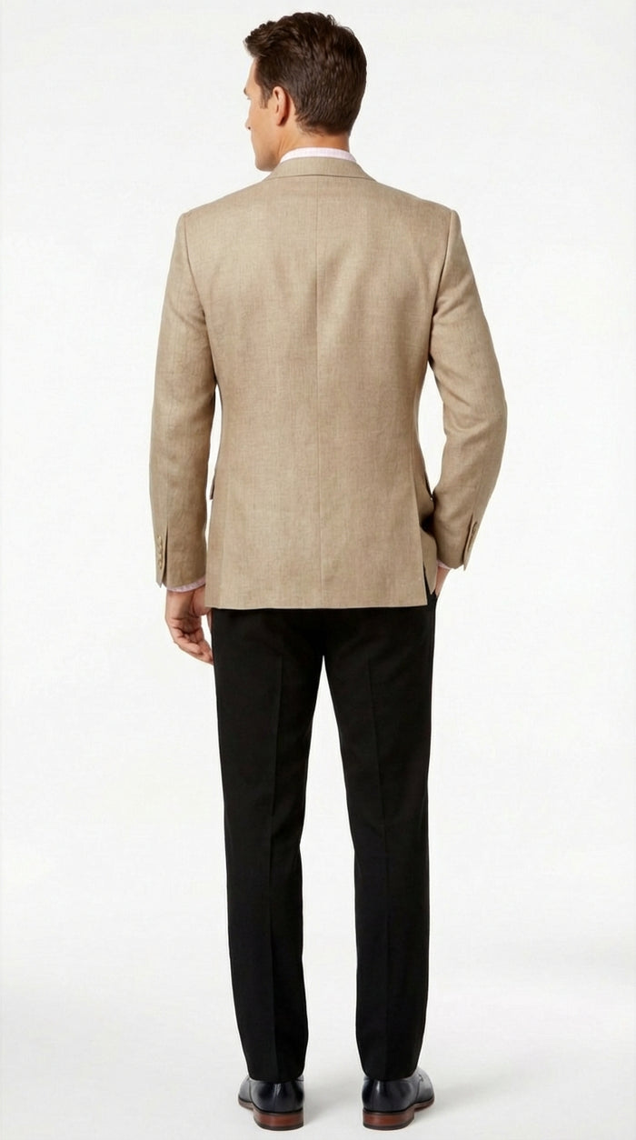 Mens Tan Blazer Sport Coat  Classic Fit Beige Dress Jacket for Business, Wedding and Smart Casual Wear