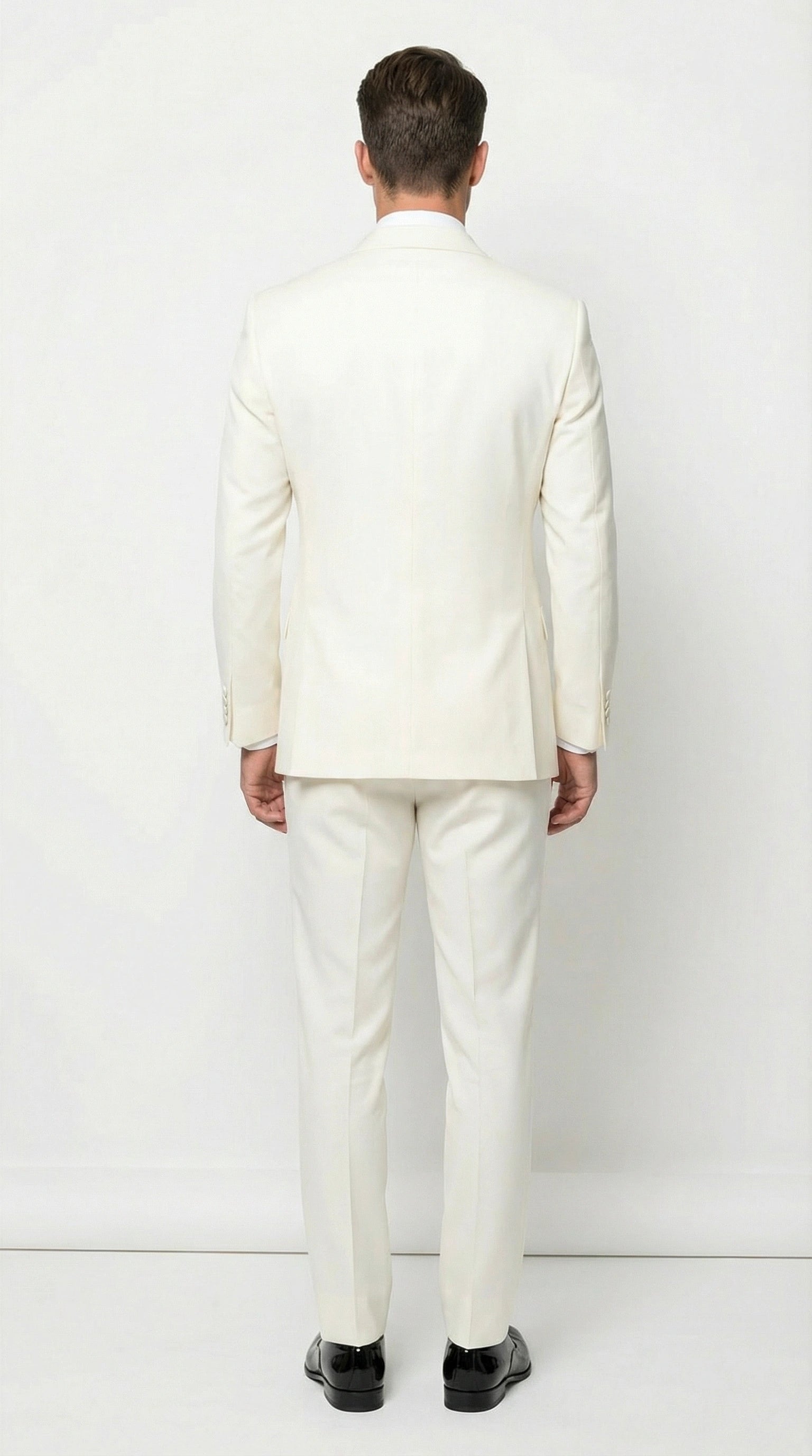 Men’s ivory Cream Double Breasted Suit – Classic Formal Tuxedo Style Suit for Weddings off White Color - 34 Short or Extra Small